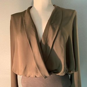 Topshop Olive Green Body Suit Sz 6